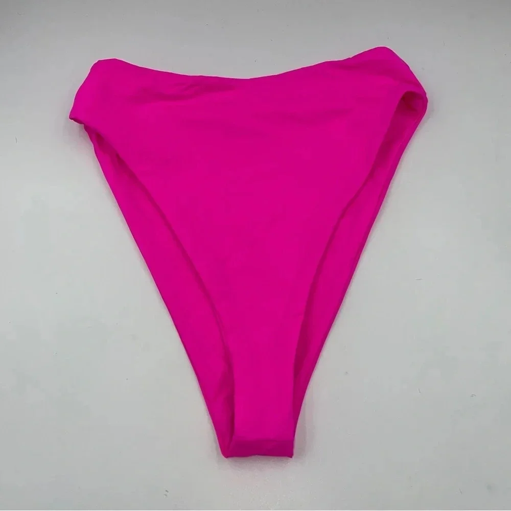 NWOT Frankie’s Bikinis high waisted fuchsia pink bottoms 12534